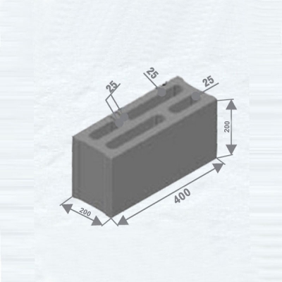 Gạch 4 lỗ 200 x 200 x 400